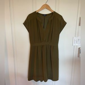 Madewell Olive Green Silk Dress